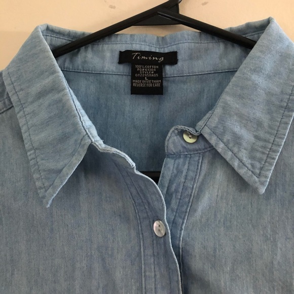 Boutique jean sleeveless cropped top size L - Picture 2 of 2